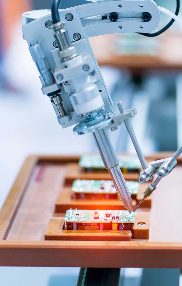 KUK propose une large gamme de produits allant des bobines pour la technologie d'entraînement aux composants électroniques pour l'automatisation. D'autres services électroniques sont disponibles sur une base spécifique au client à tous les niveaux de production.