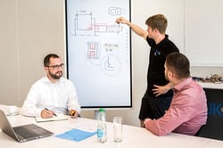 Le début d'un processus de production réussi est une analyse des exigences du produit et des besoins du client. En fonction de cela, nous déterminons la meilleure variante de production possible. Pour cela, vous pouvez compter sur notre longue expérience en matière d'automatisation. Depuis sa fondation en 1990, le KUK Group fabrique sur des systèmes développés en interne.